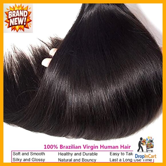 Brazilian Straight Human Hair Extensions 16 Inch Trippy Bundle Virgin Hair main image 5